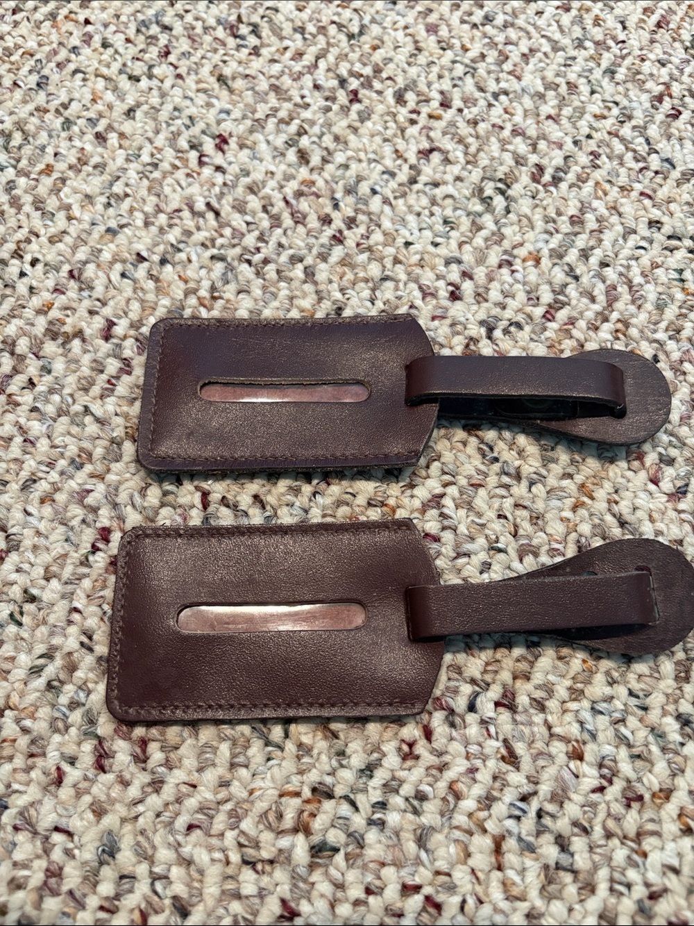 Leather Look  Luggage Tag Set - Burgundy. Y2K